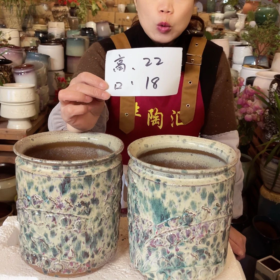 紫砂花盆高度22口径18