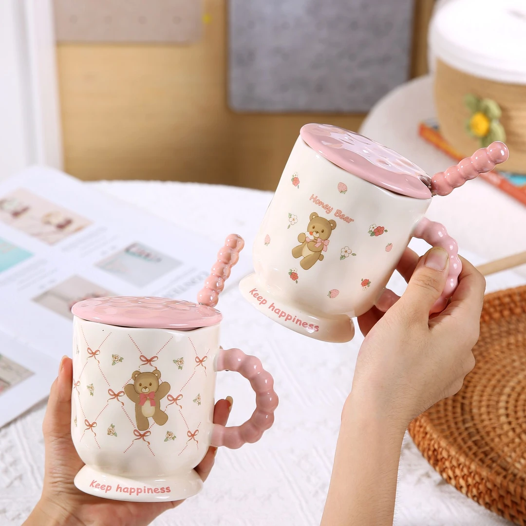 韩式ins少女心陶瓷马克杯家用女早餐杯牛奶咖啡燕麦杯宿舍情侣杯