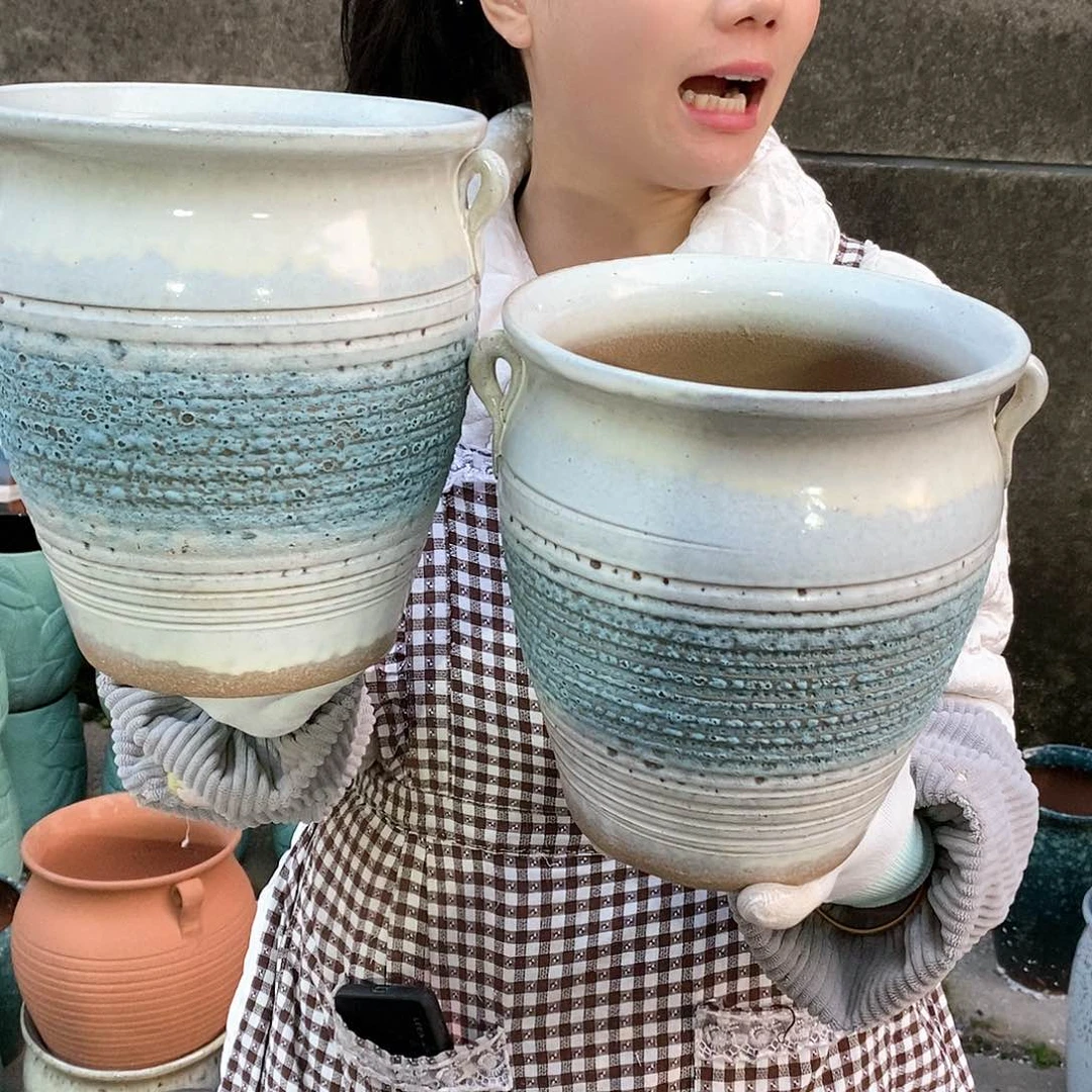 紫砂花盆正品口18高21