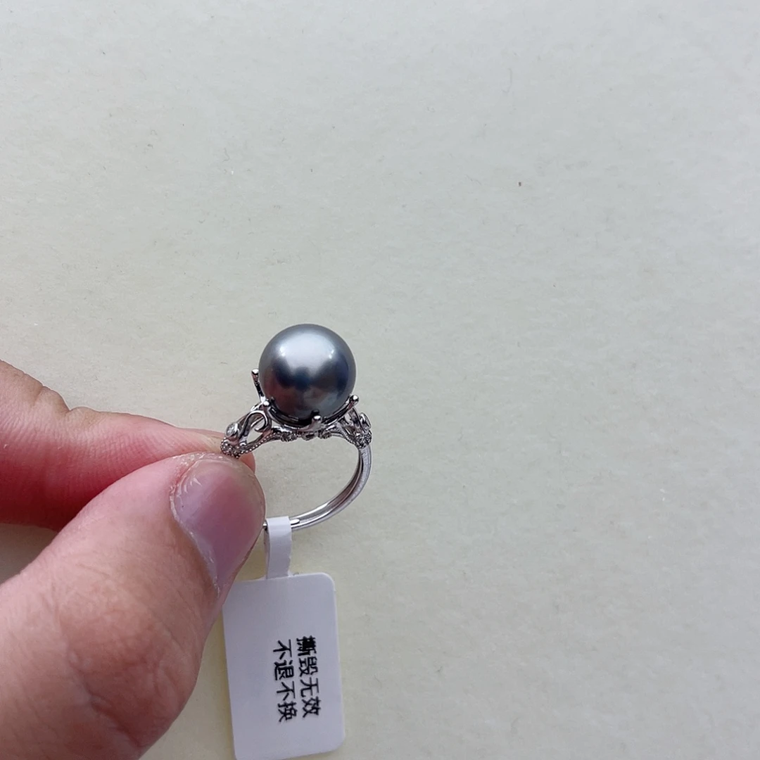 银S925镶嵌戒指海水珍珠