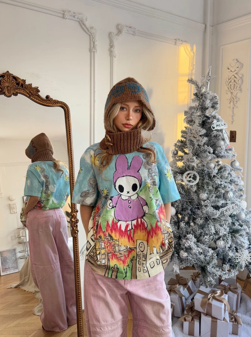 FORDARE设计师品牌25春装  减龄 米菲兔 短袖 扩版 T恤