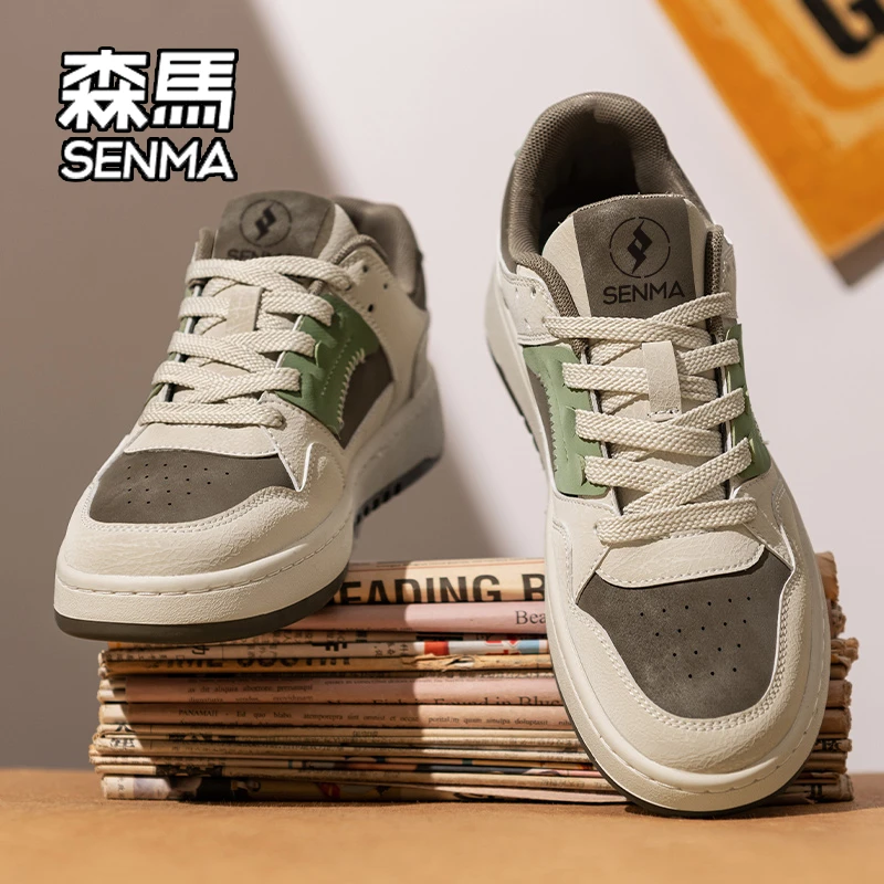 SENMA/森马男鞋2025秋冬加绒时尚百搭休闲板鞋低帮运动厚底潮流鞋