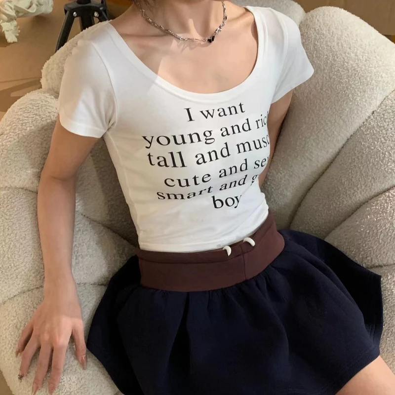 万万【清清！】美式辣妹风T恤YT-235328