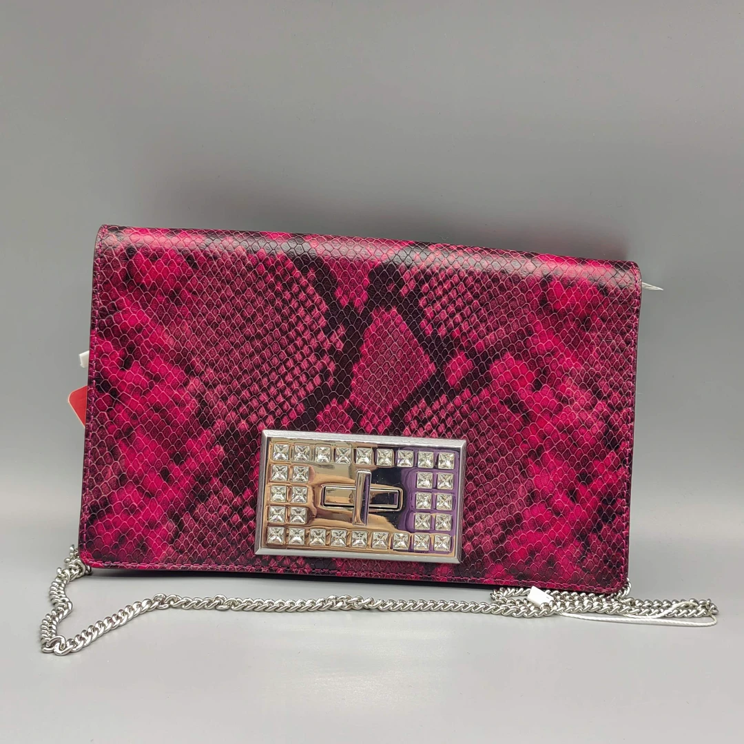 95新 BURBERRY/博柏利 迈克高仕 蛇皮斜挎包1639 7499