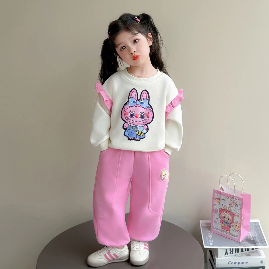 女童卡通卫衣套装洋气儿童春秋季新款女宝宝休闲两件套小女孩时髦