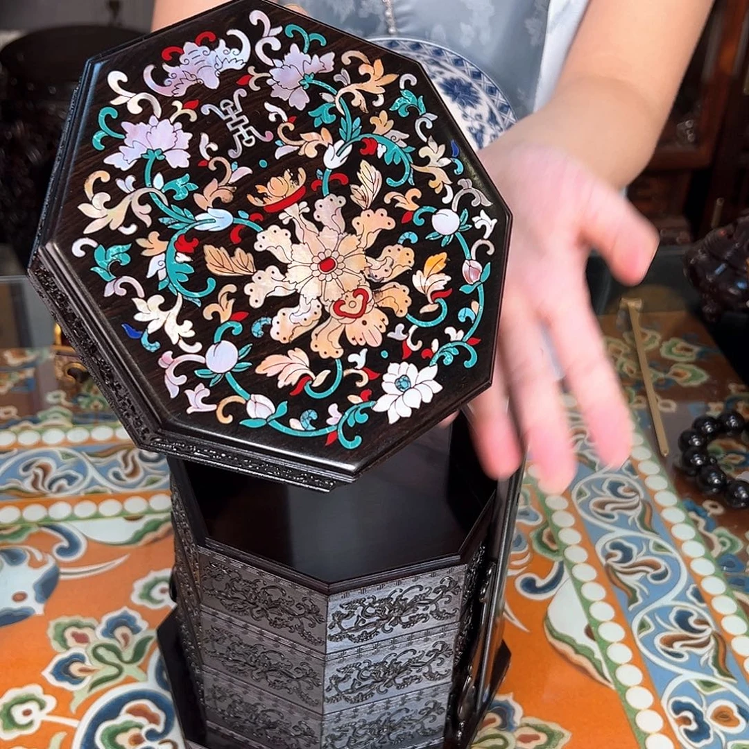 黑酸枝木类成套家具紫光檀提篮