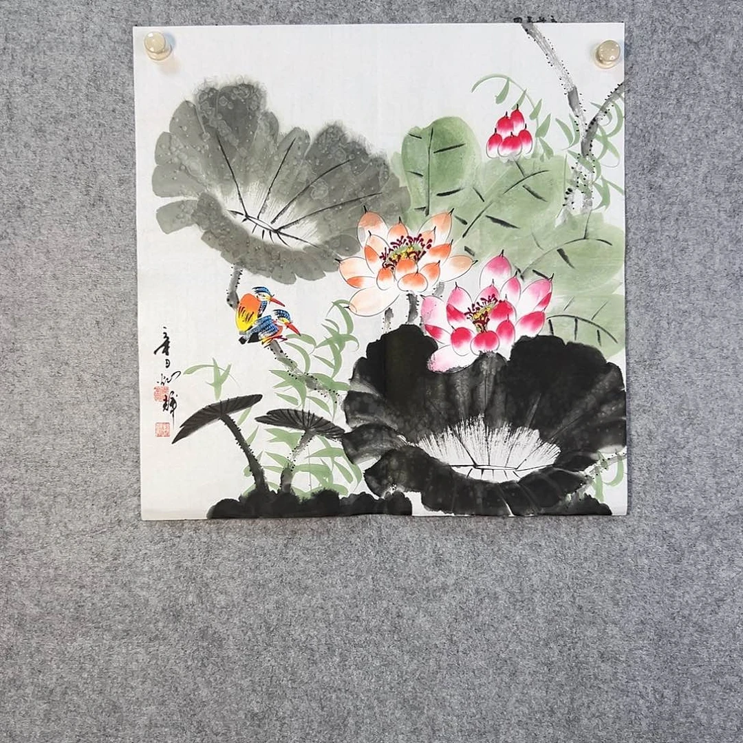 国画303 牡丹之花之叶的颜色和