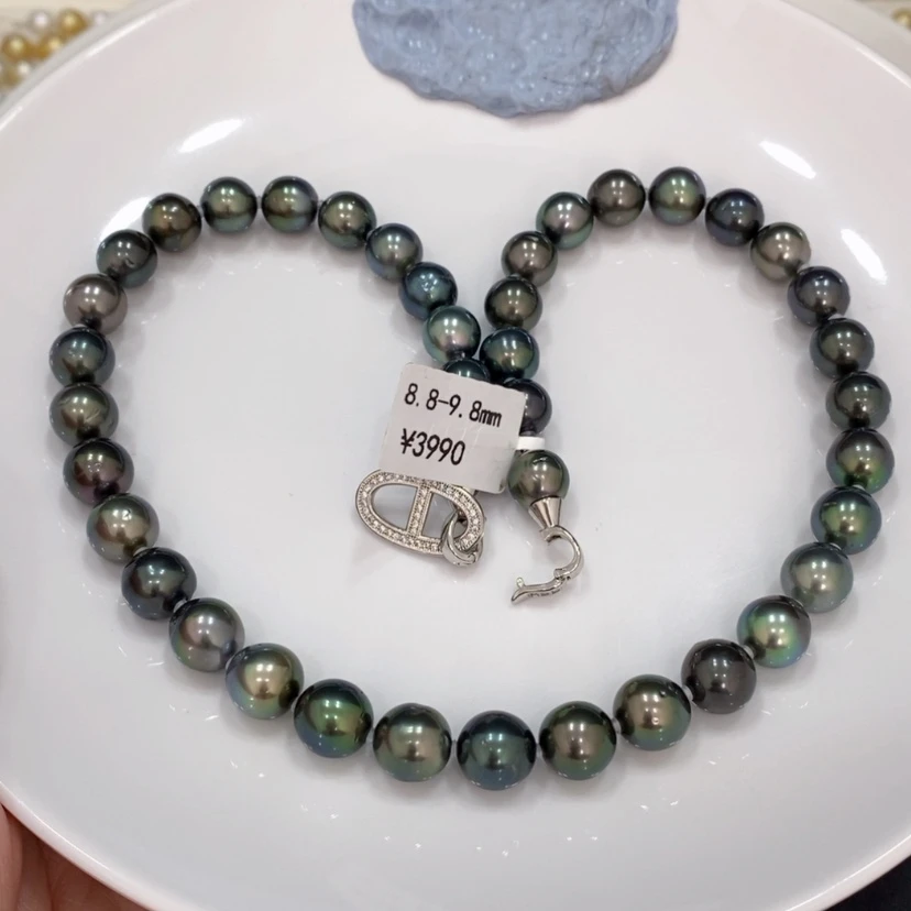 【闪购商品】海水珍珠项链未镶嵌浅****空大溪地项链8.8-9.8mm燕