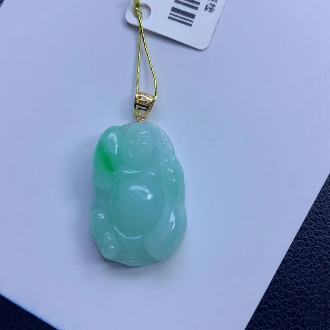 颈饰未镶嵌翡翠布袋佛