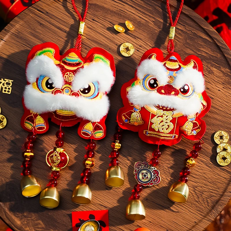 2025贺年挂饰新年装饰品蛇年醒狮过年春节喜庆风铃小挂件氛围布置