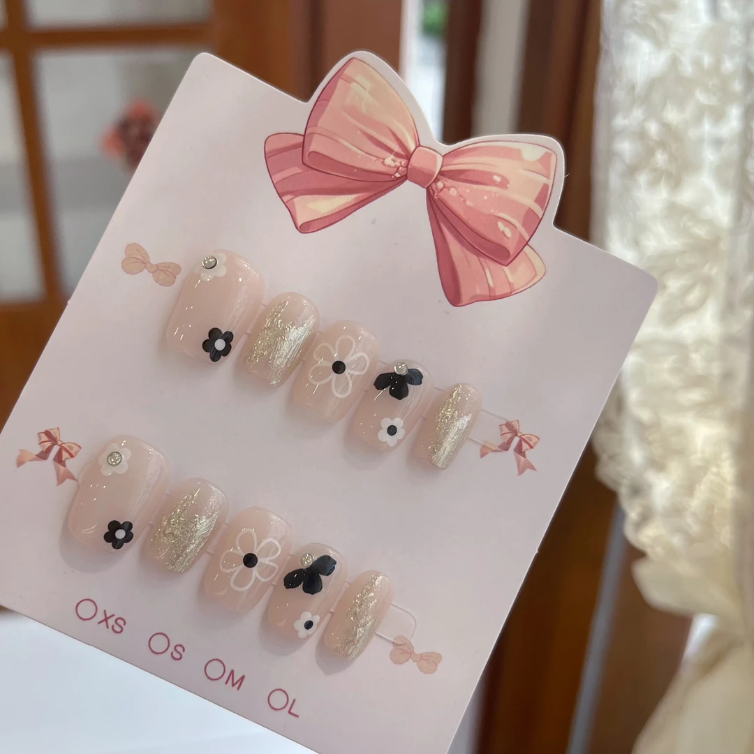 【治愈系裸色】短款气质纯手工穿戴美甲纯色穿戴式