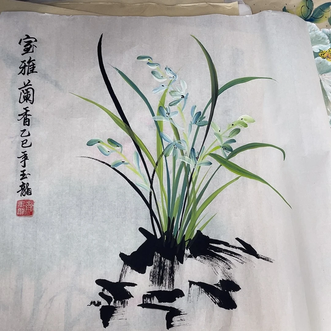 国画国画作品书法作品原稿兰花