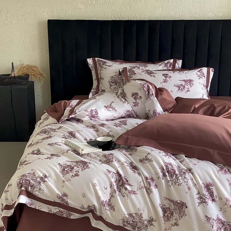 【挪威森林】100全棉纯棉法式高级长绒棉四件套浪漫松弛感床上用品