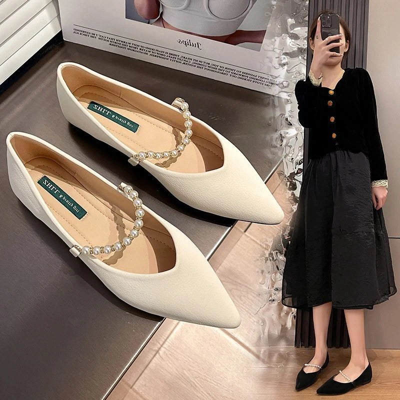 张大脚单鞋女瓢鞋平底玛丽珍女鞋子软底软面宽胖脚大码女鞋45