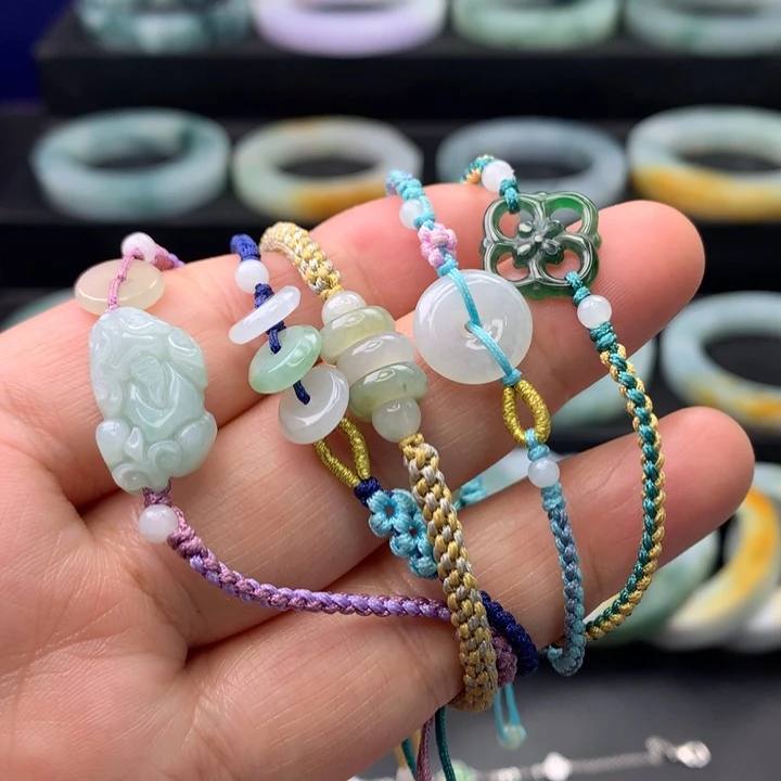 翡翠手绳未镶嵌多样性发一