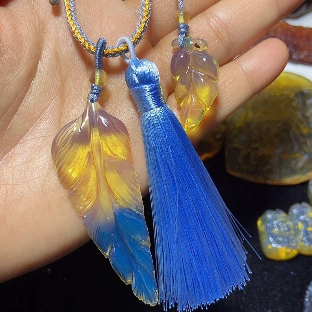 琥珀未镶嵌颈饰缅甸天然琥珀吊坠