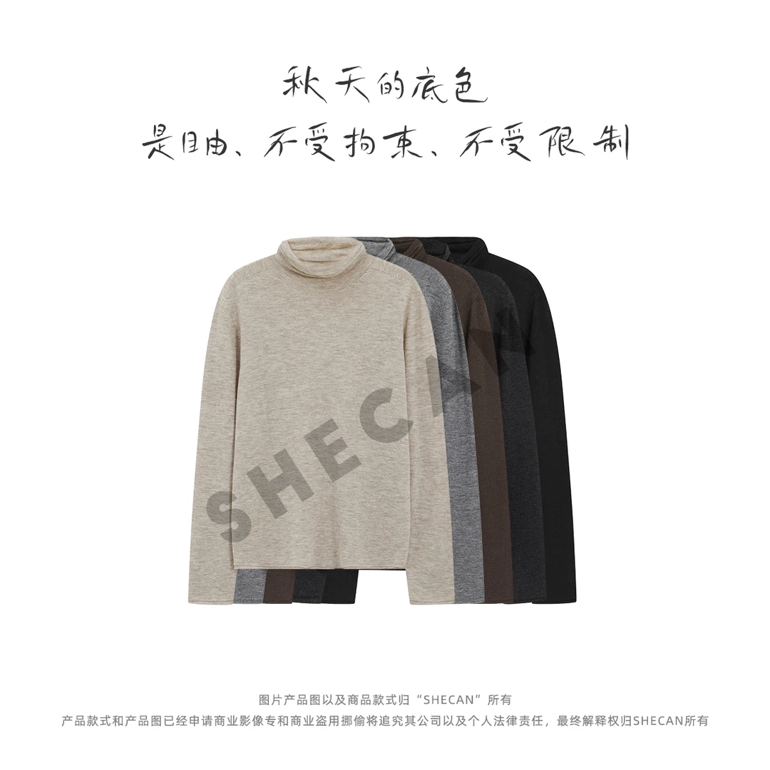 【绒绒春风】M常规款常规衬衫袖修身型毛针织衫秋天毛衣上衣L4QA071