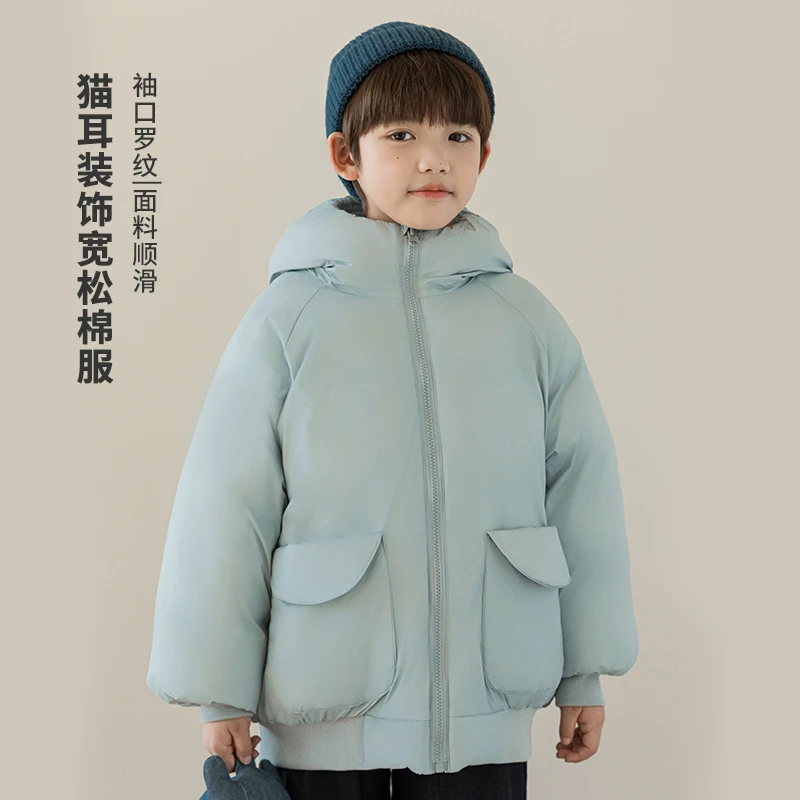 【2025清】男童猫耳趣味宽松棉服秋冬中大童手塞棉保暖外套QG2492