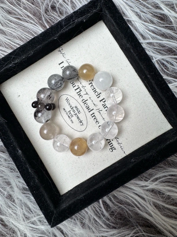 天然水晶设计手串 水墨透