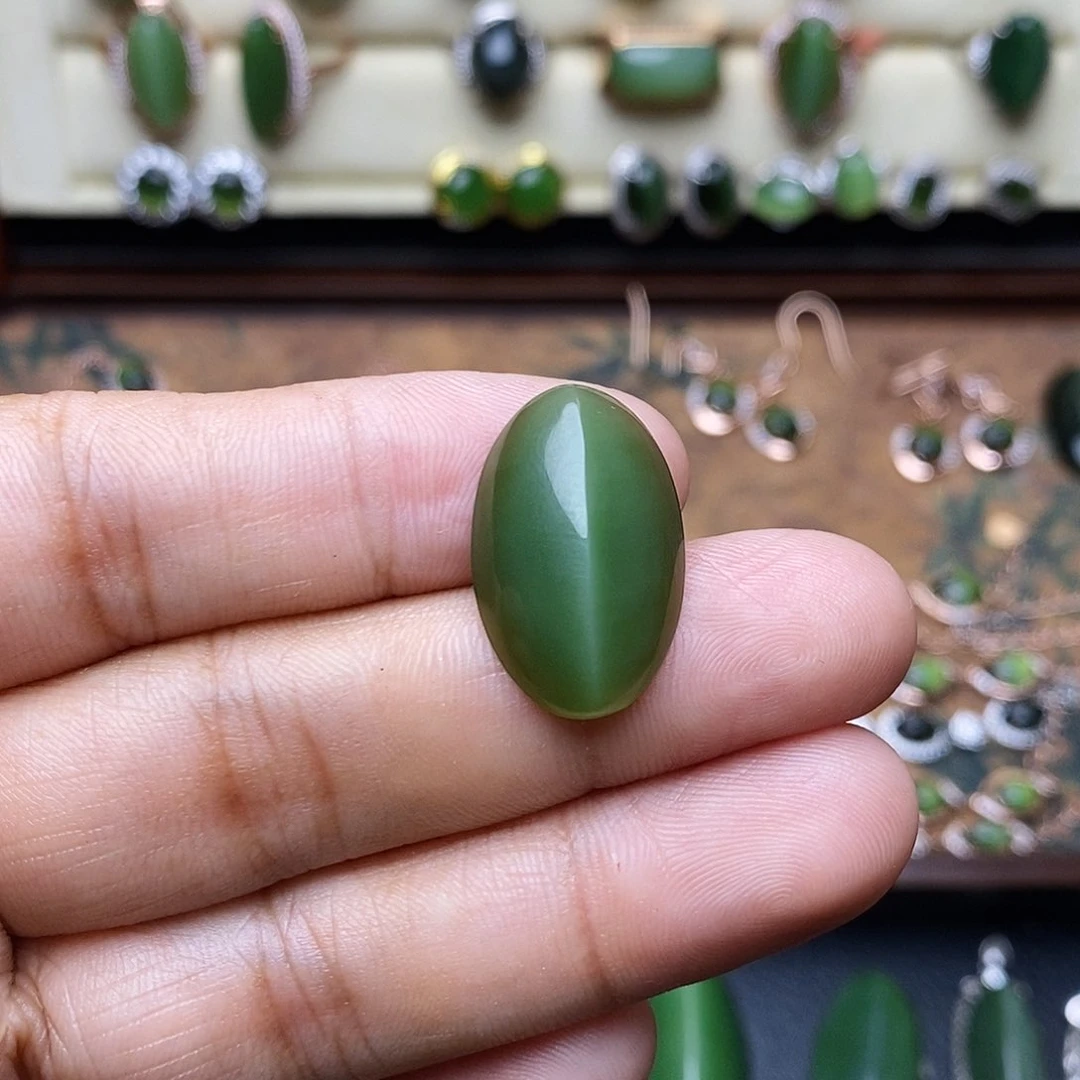 和田玉（碧玉）未镶嵌吊坠(不含链)陌*裸石