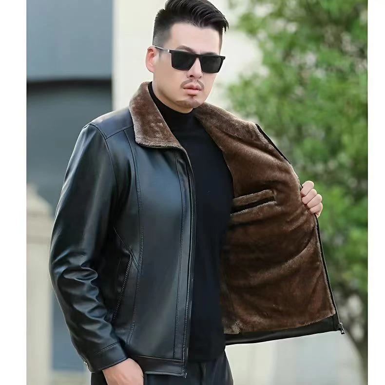 【粉丝专属】梵诗顿·保罗新款男士保暖翻领皮夹克休闲秋冬款-A011