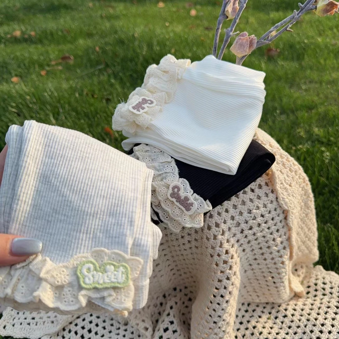 儿童夏款打底裤透气七分裤花边儿童透气百搭外穿夏款