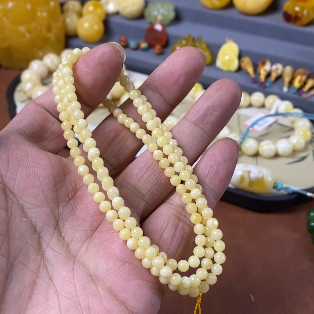 琥珀未镶嵌手链原矿蜜蜡假一赔三