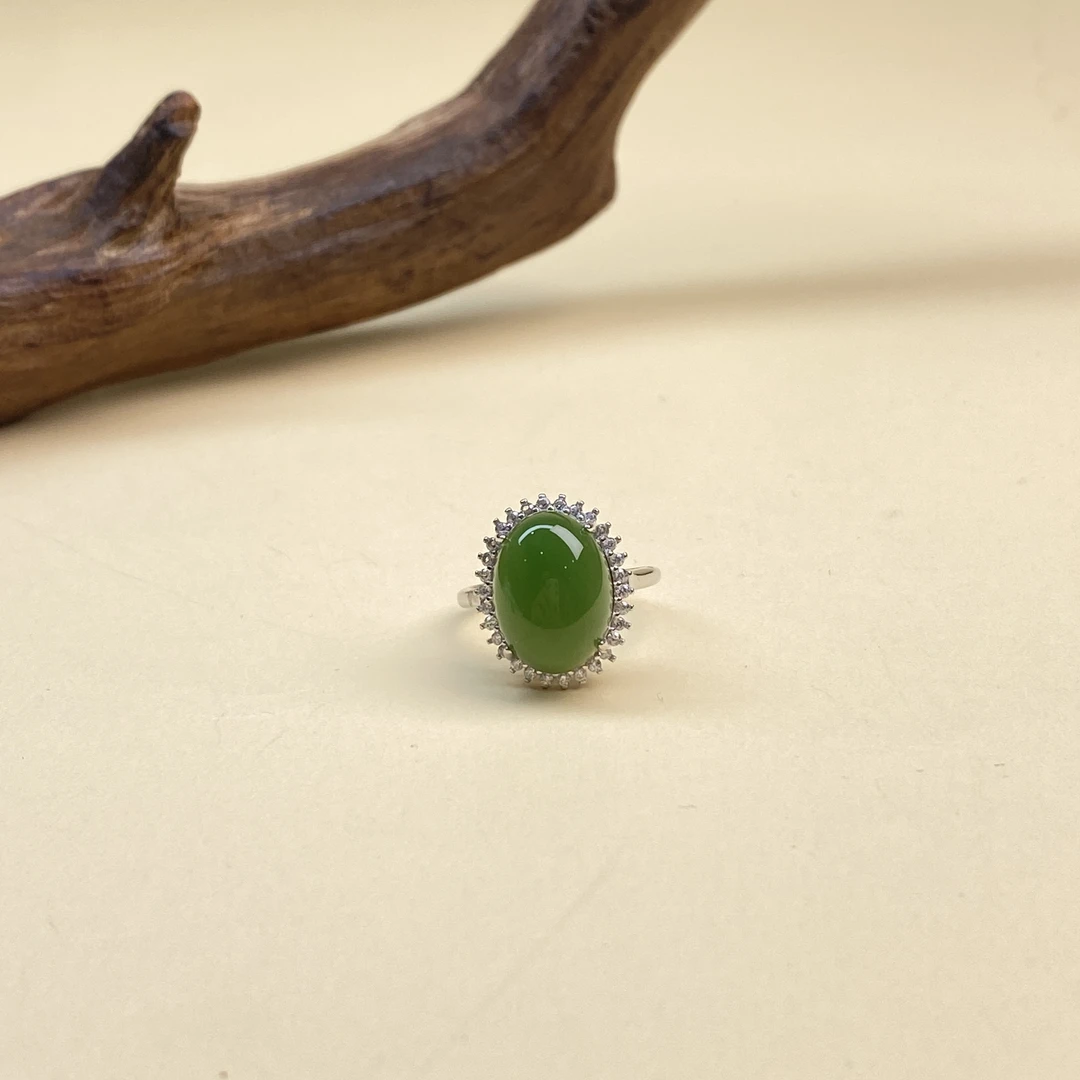 【小北好物】S925银和田玉戒指 QH13X440【多样性发一件】约10*14mm