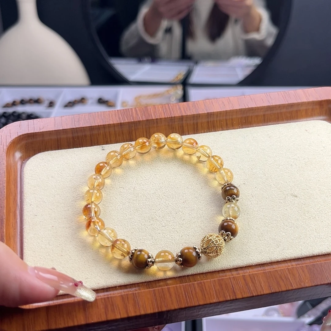 水晶手串未镶嵌黄塔晶7mm