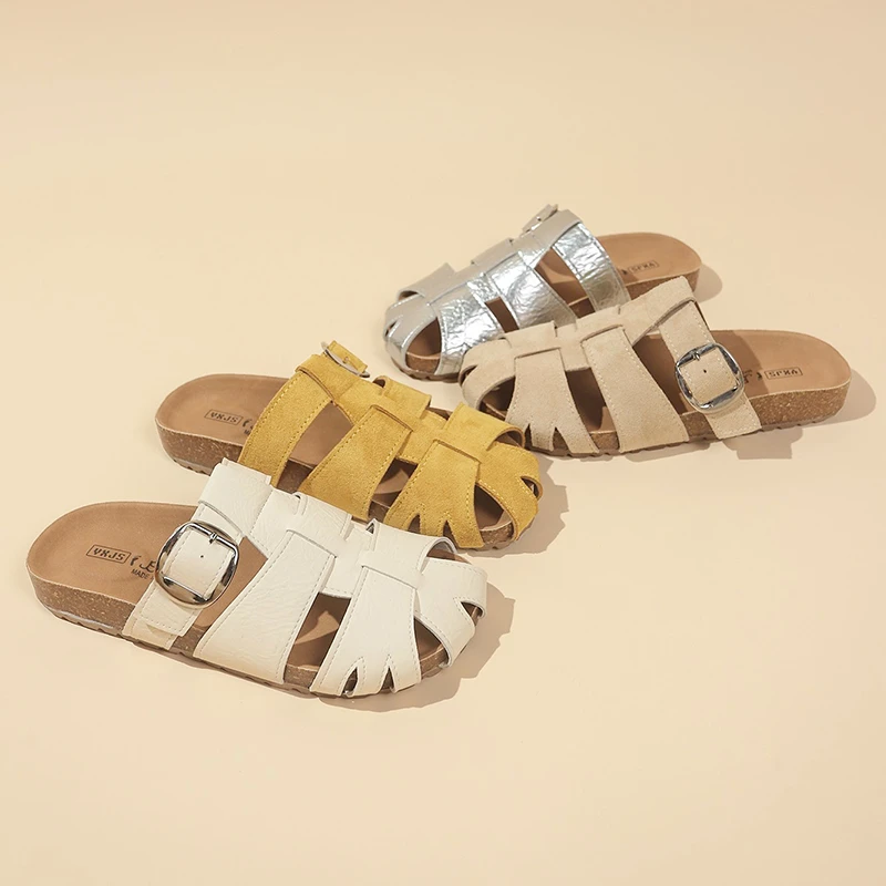 【换季清货】复古勃肯包头拖鞋女夏外穿新款镂空一脚蹬懒人罗马凉拖