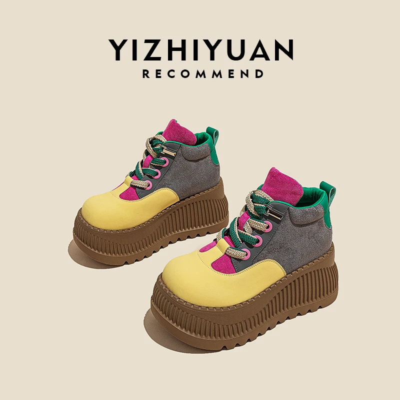 增高8.5CM2024秋季新款女鞋时尚厚底鞋百搭小个子休闲鞋8305-13