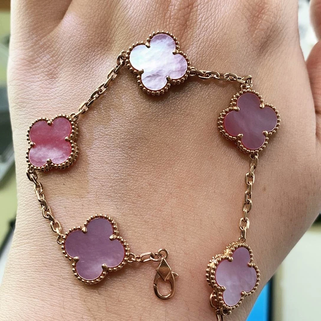 贝壳（贝母）手链18K金镶嵌玫瑰金