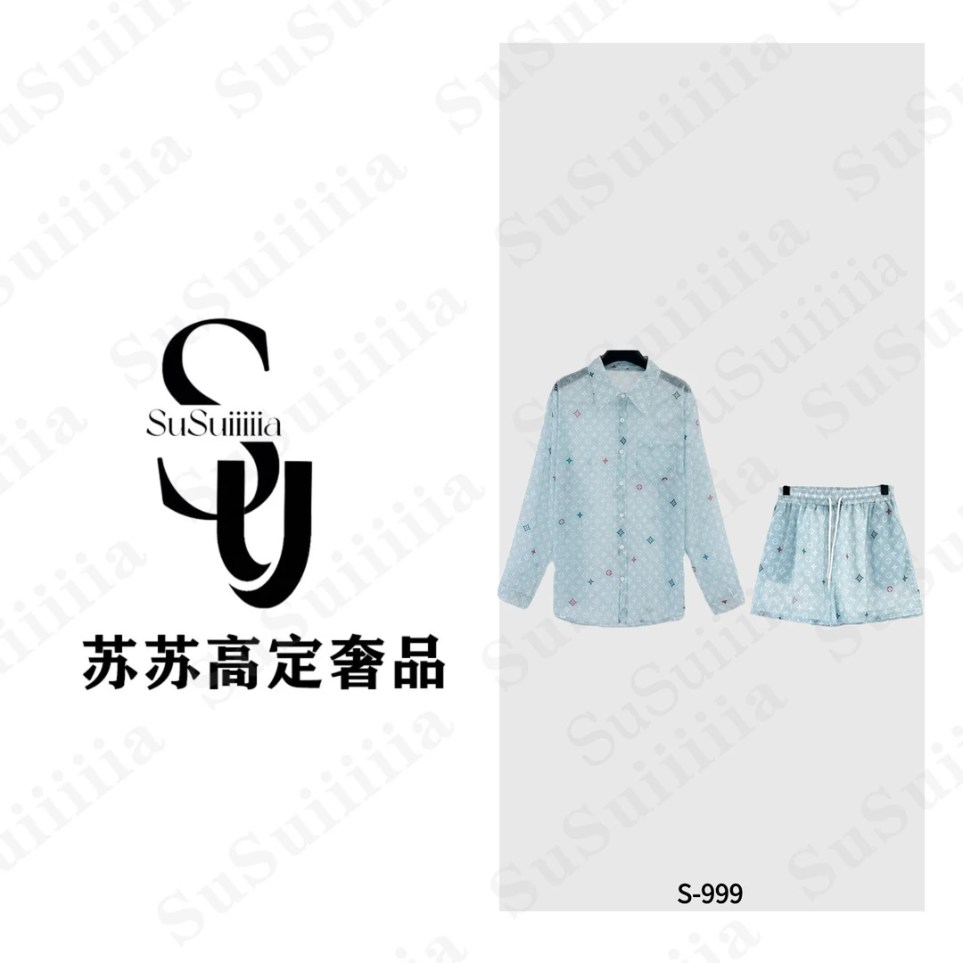 【婆娑影影5.0】高级感满印休提花百搭外套衬衫套装999号