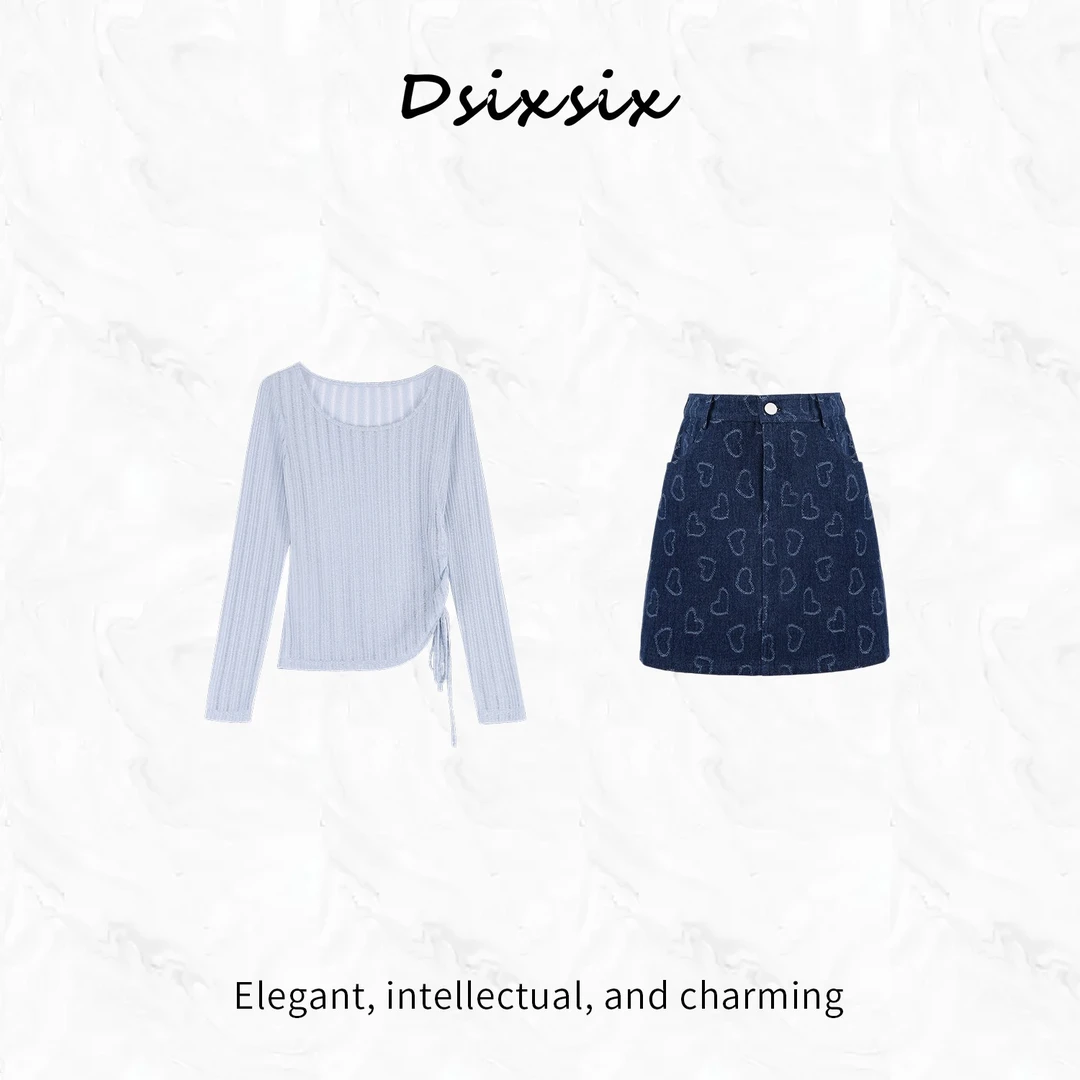 Yeah Me/也觅【罗曼之夜】夏季新款休闲简约风设计感百搭半身裙套装