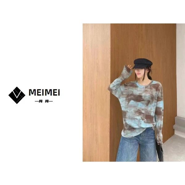 XMM《水墨蓝调》春夏时尚百搭休闲潮流气质优雅透气显瘦衬衫-GZ7858