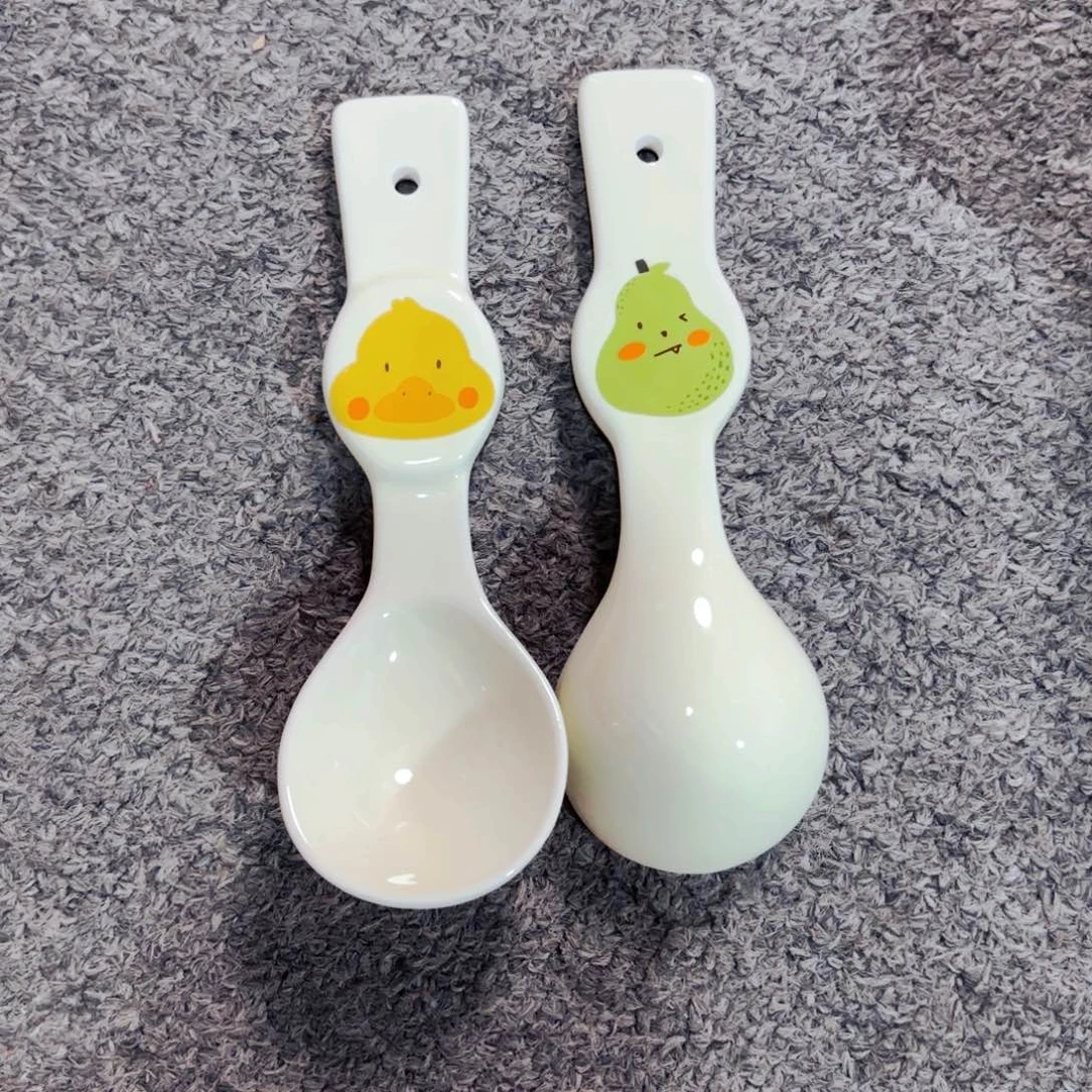陶瓷小黄鸭餐勺两只