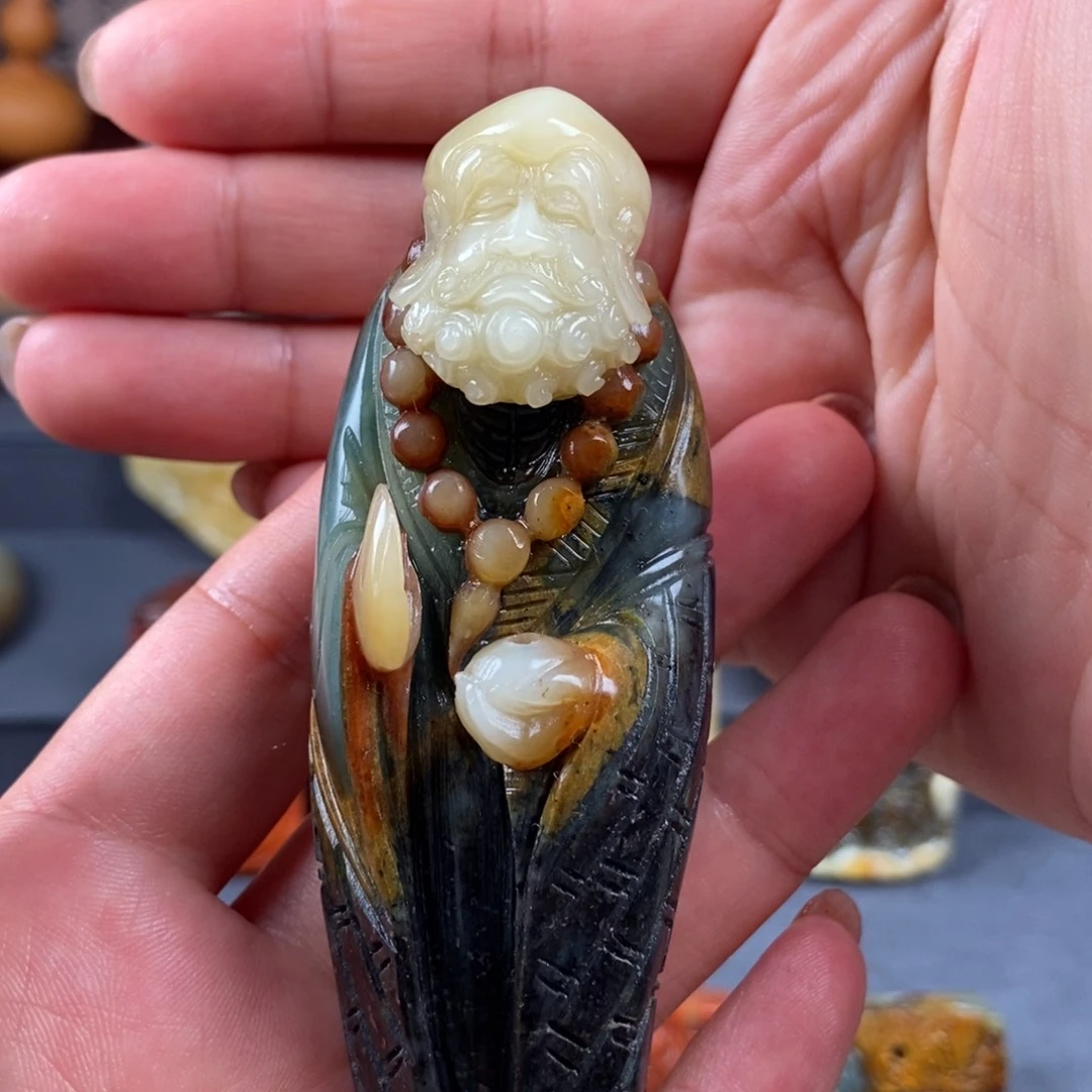 岫玉未镶嵌手把件