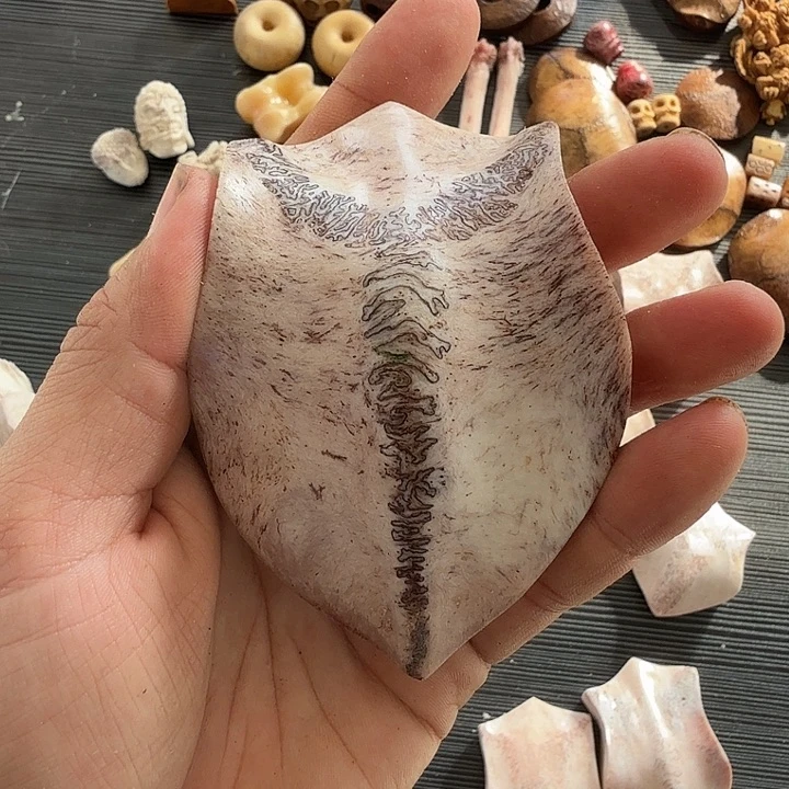 龘***尔花岗石铁合金养殖鹿头骨制作三界牌