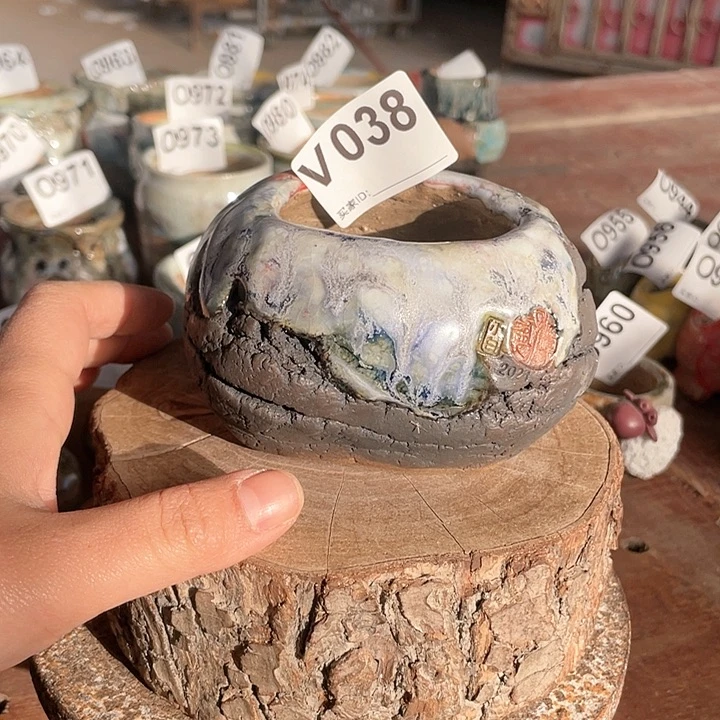 紫砂花盆蛋壳内口6