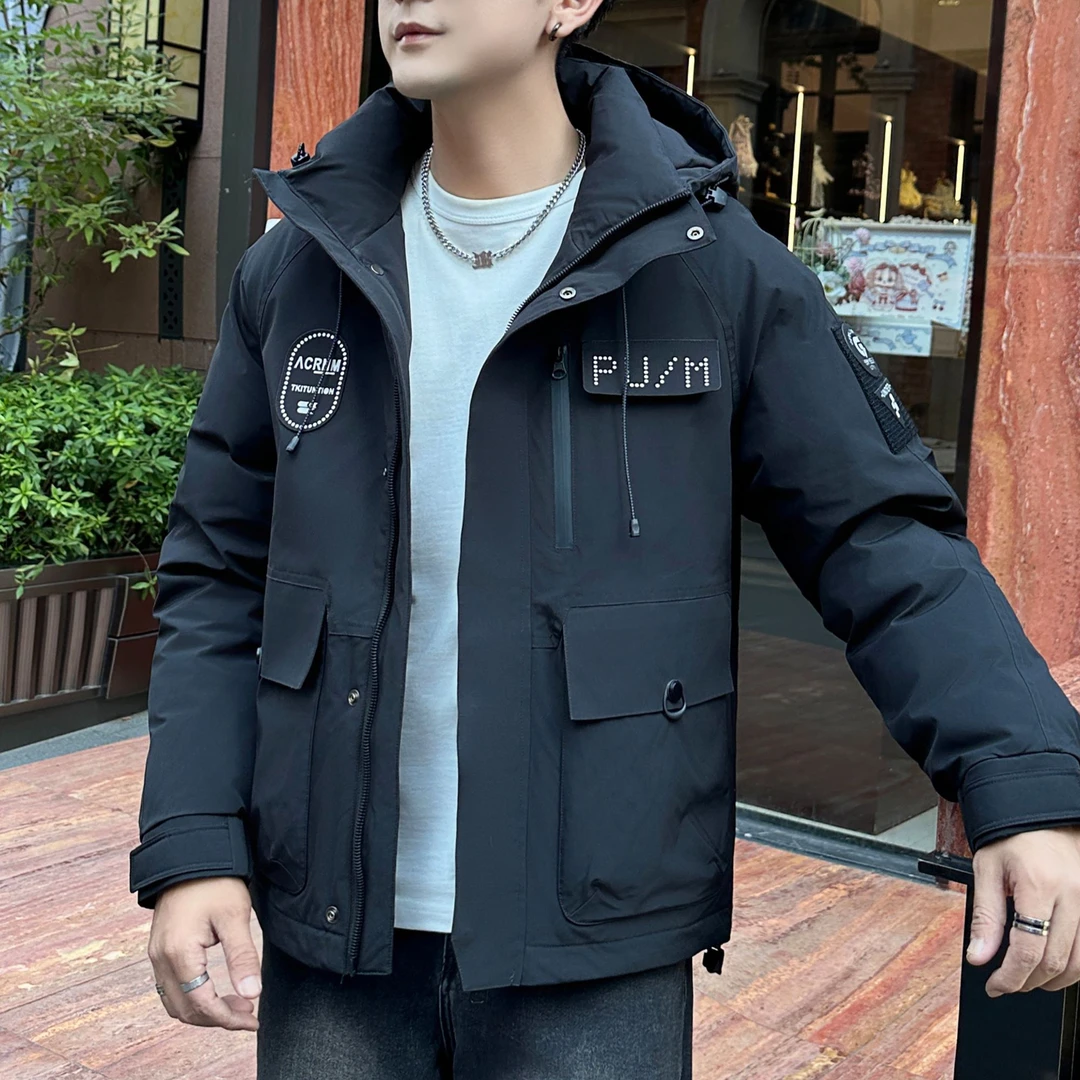 8022-潮牌情侣户外时尚石墨烯防寒保暖冬季连帽休闲潮流外套非标