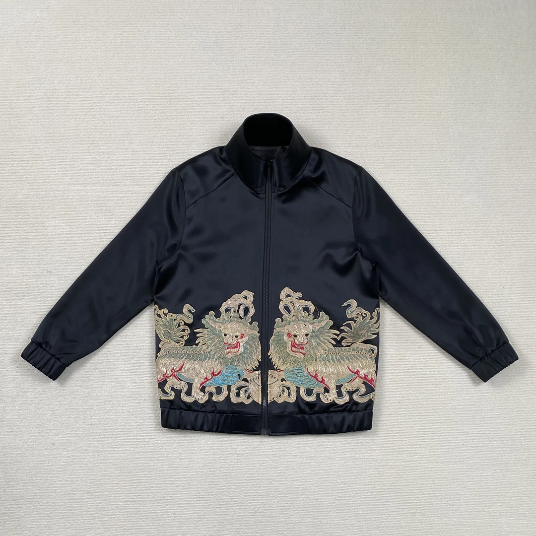 云饰图腾原创新中式国风女装 新款重工刺绣百搭显瘦真丝夹克外套