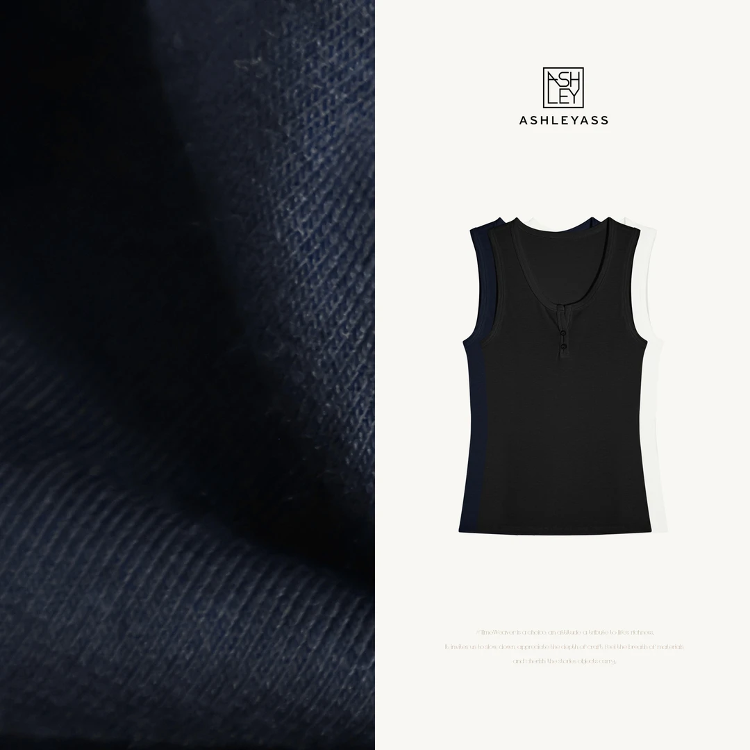 ashleyass“空调背心”贝壳扣设计师精致感背心吊带LSS250472W