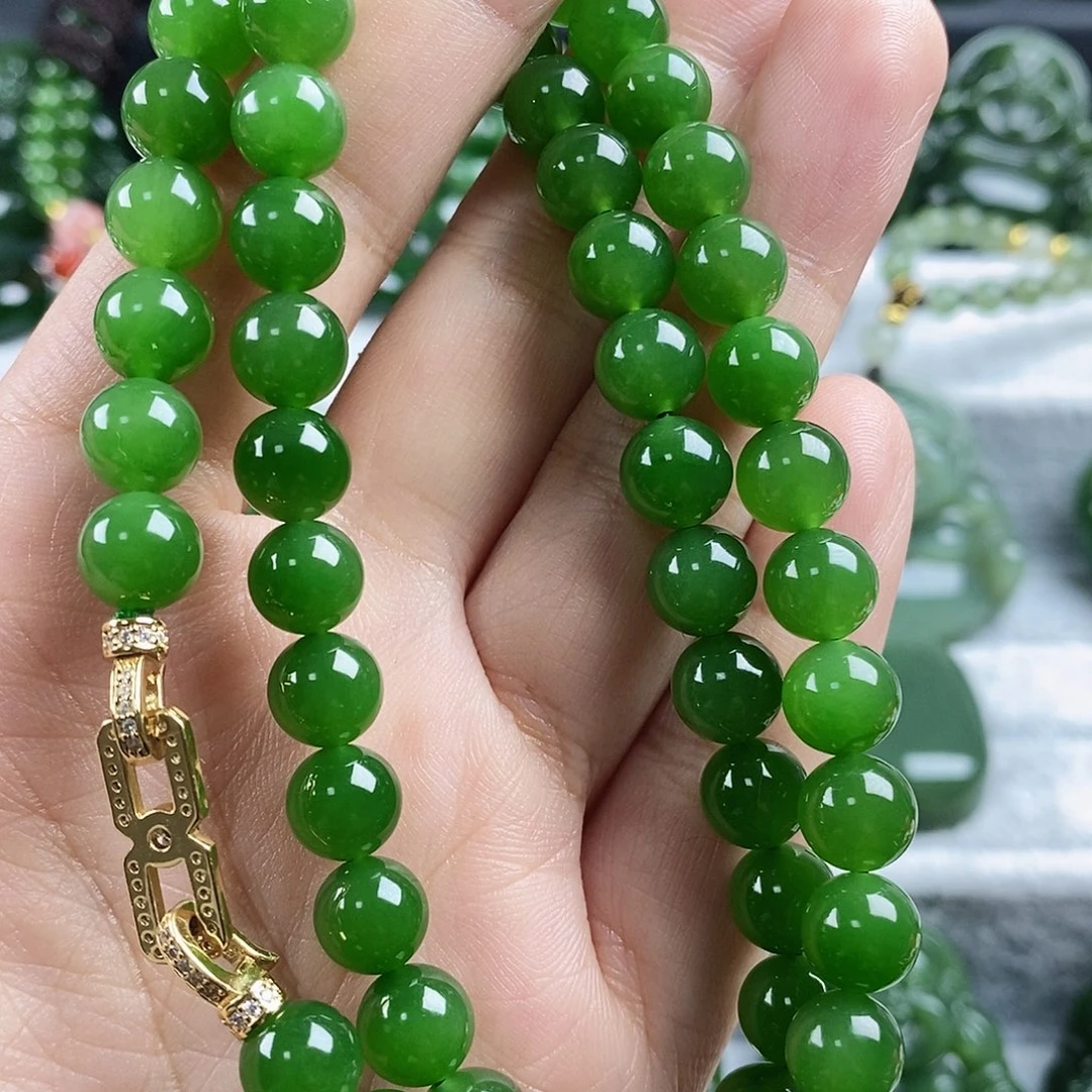 和田玉（碧玉）未镶嵌颈饰8mm