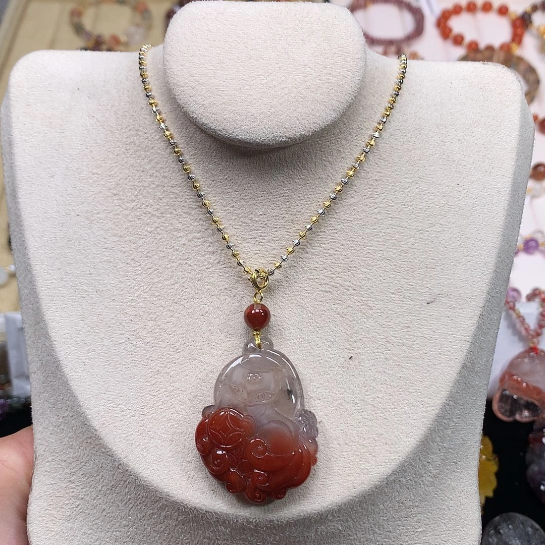 水晶未镶嵌吊坠(不含链)荆棘玫瑰红极光狐后