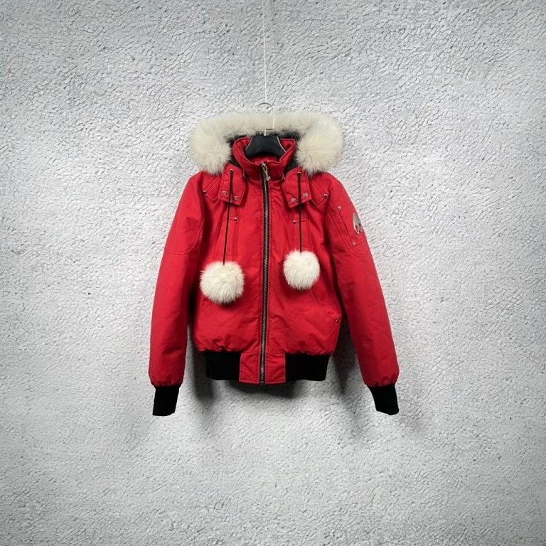 99新 MOOSE KNUCKLES/慕斯纳可兹 加拿大剪刀手 红色短款羽绒服红