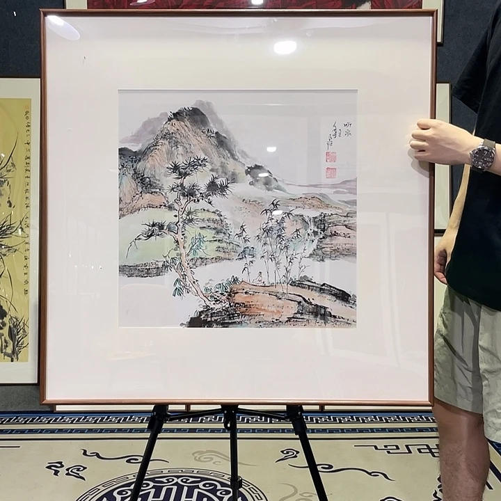 国画手绘作品带框