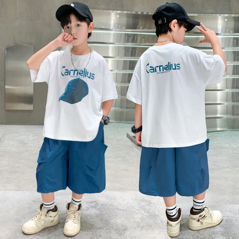 男童夏装套装2025新款男孩夏季薄款中大童酷帅休闲儿童夏天短袖潮