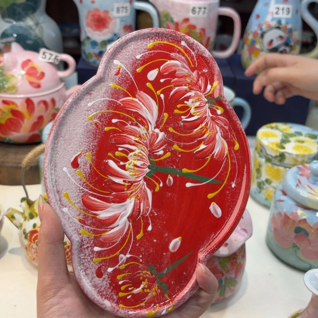 瓷片景德镇手绘高温釉下彩陶瓷茶具