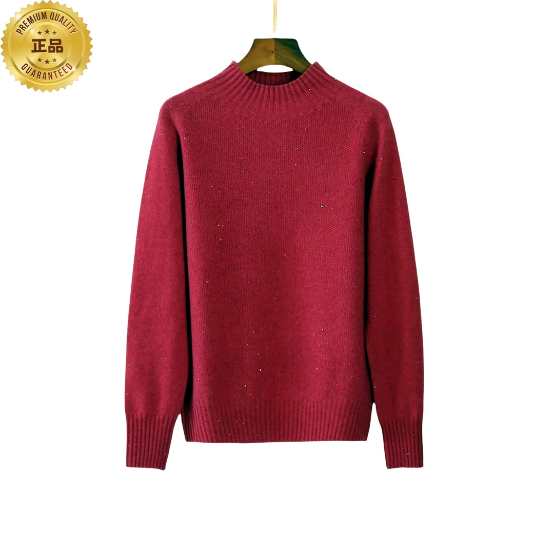 越月越XY249903女士全羊毛针织衫时尚百搭套头秋冬保暖半高领