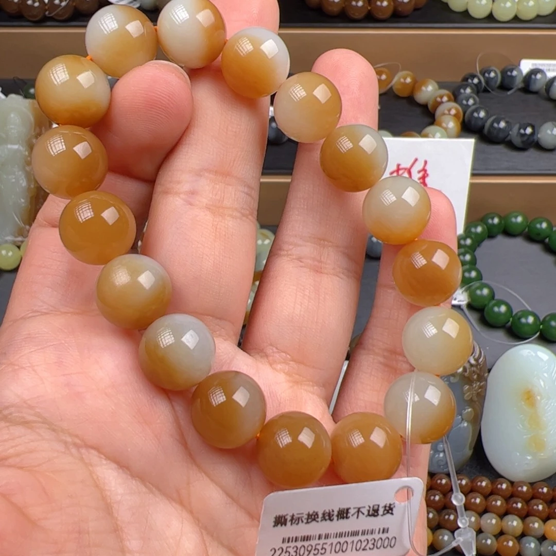 未镶嵌手链和田玉新疆且末糖白天花板卡12